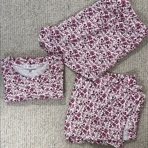 Lake Pima Short sleeve Pink Dahlia bundle Pajama Set Sz S NWOT